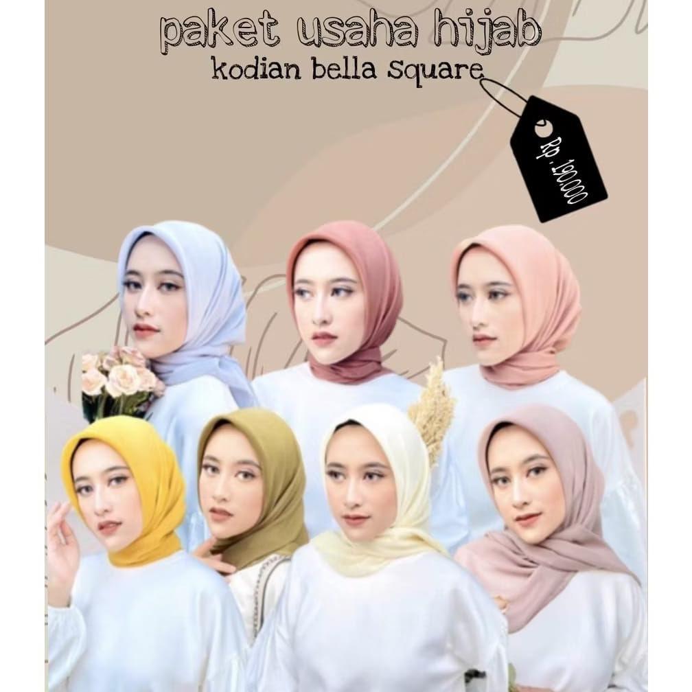 Paket Kodian Hijab Bella Square / 20 Pcs Hijab segi Empat