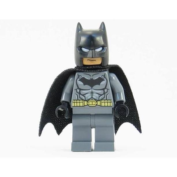 Lego Original Parts Out 76026 SH0151 Batman - Dark Bluish Gray Suit, Gold Belt, Black Hands, Spongy 