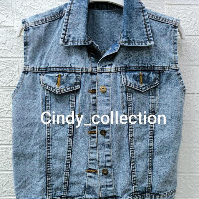 Promo ROMPI JEANS SNOW MUTIARA ROBEK POLOS KERAH ROMPI WANITA VEST JEANS VEST WANITA VEST CEWEK ROMP