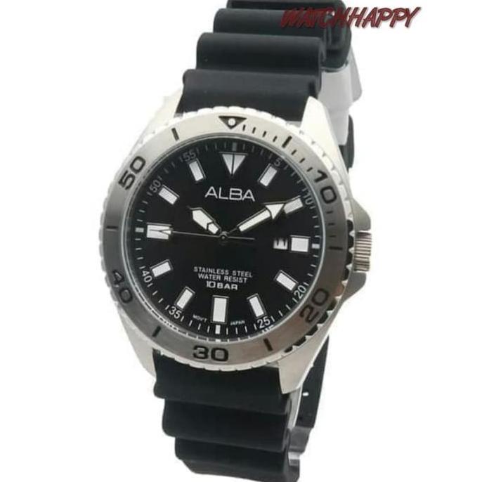 Promo Jam Tgn ALBA ORIGINAL 100% AH9025X1 Sport Rubber Black AH9025 GARANSI COD