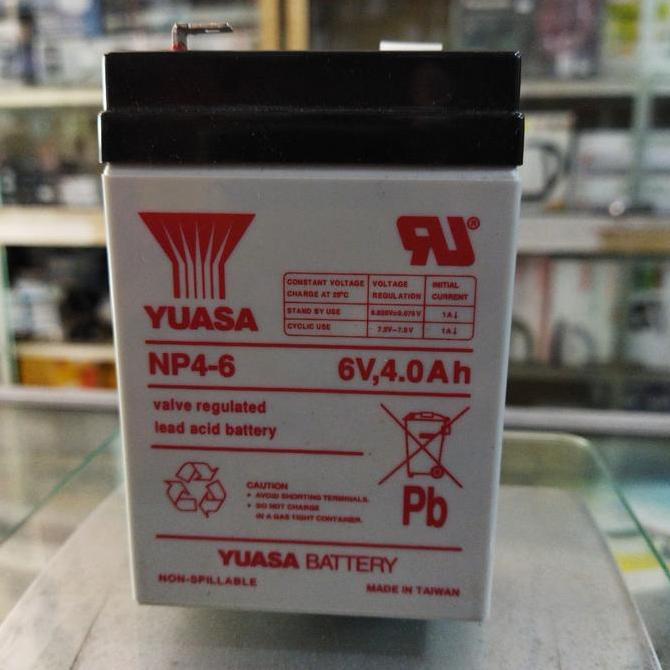Aki kering Accu VRLA Yuasa 6v 4Ah 6 volt 4 ampere