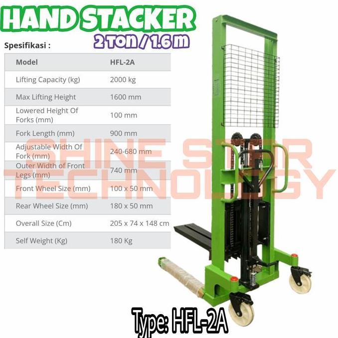 HAND STACKER HFL-2A / HAND STACKER 2 TON - 1.6m