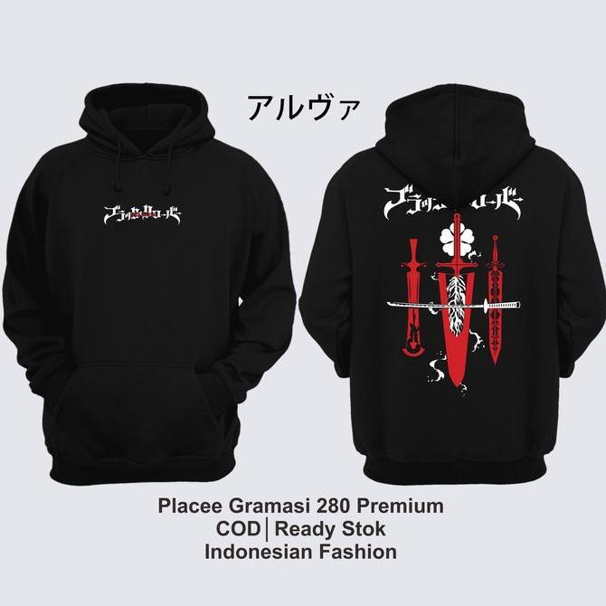 DS375 - Hoodie ASTA SWORDS BLACK CLOVER 009 Sweater Distro Zipper wibu Fleece Gramasi 280 Unisex Str
