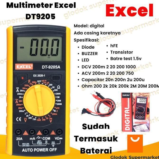 Multimeter Excel DT9205A Multitester Digital DT 9205A Tester Besar DT-9205A Avometer