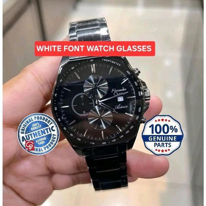 KACA ORIGINAL TANGAN ALEXANDRE CHRISTIE AC6648 MC ORIGINAL WATCH GLASSES WITH FONT ROSEGOLD AND SILV