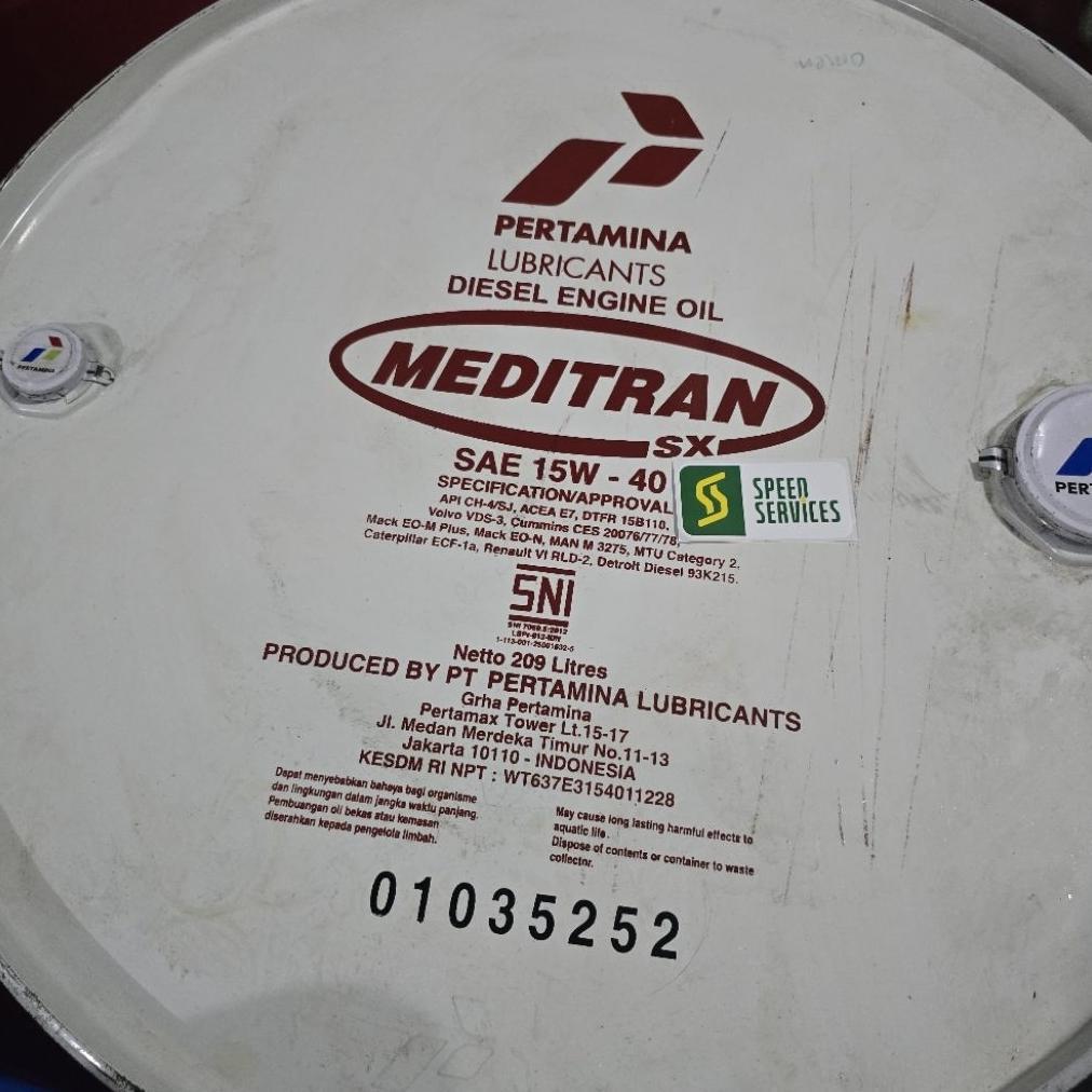 New MEDITRAN SX 15W40 API CH-4/SJ REPACK DARI DRUM