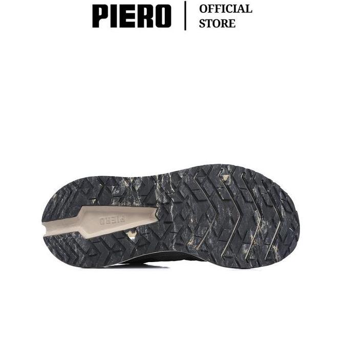 Piero Sepatu Sneakers Pria Jogger 24 Trac Black/Grey/Khaki Pie1000385