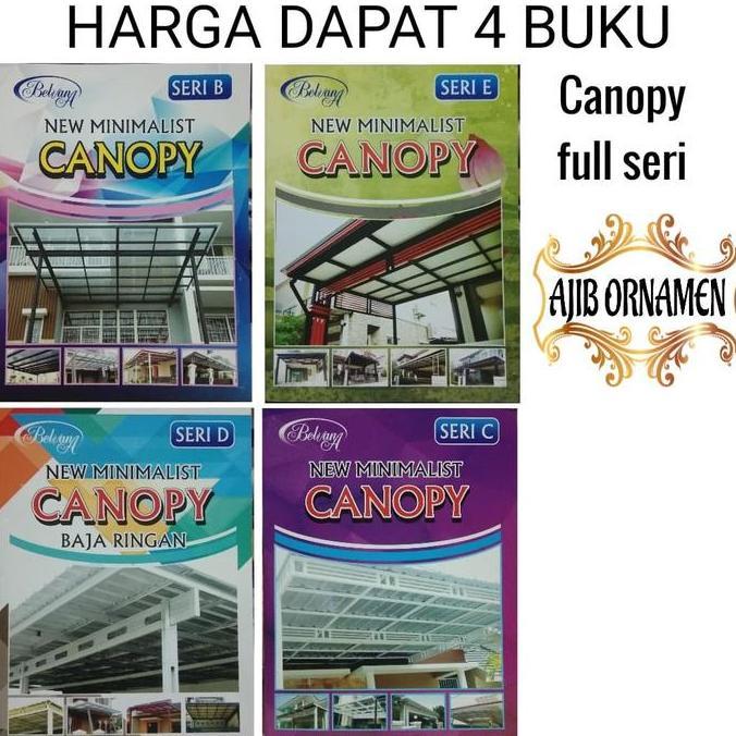 Buku katalog tralis khusus Canopy minimalis modern 4 seri buku kecil HAR