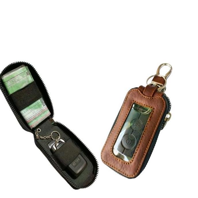 Gantungan kunci motor keyless honda BEAT kulit asli dompet stnk motor