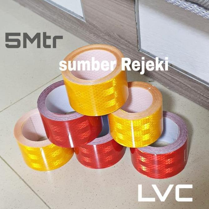 Stiker Safety Reflektor Buat Mobil Box Scotchlite 2"in x 5.M Red/Merah