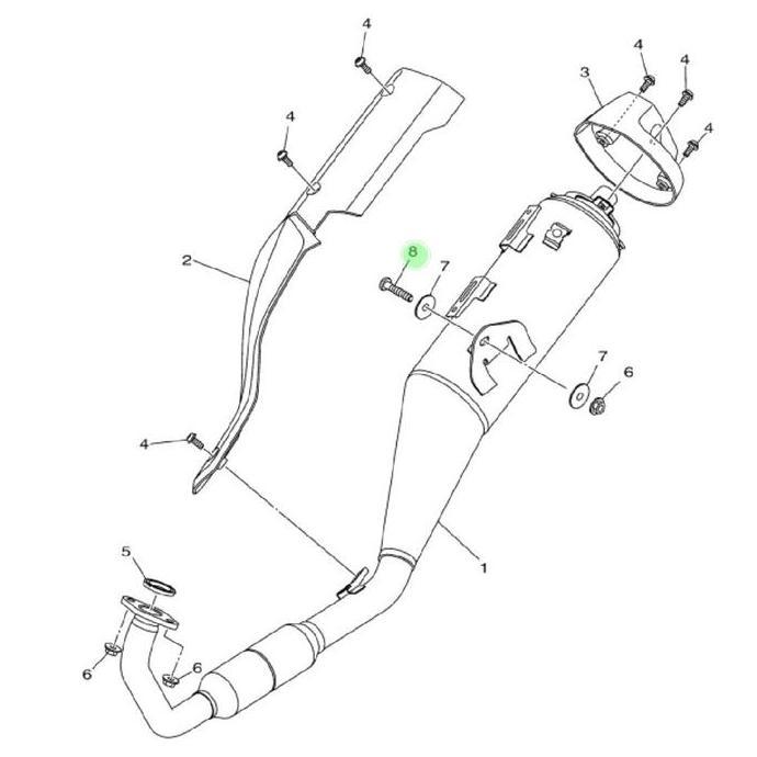 screw baut muffler baut gantungan knalpot R15 VVA V3 90149-08220 asli original Yamaha YGP