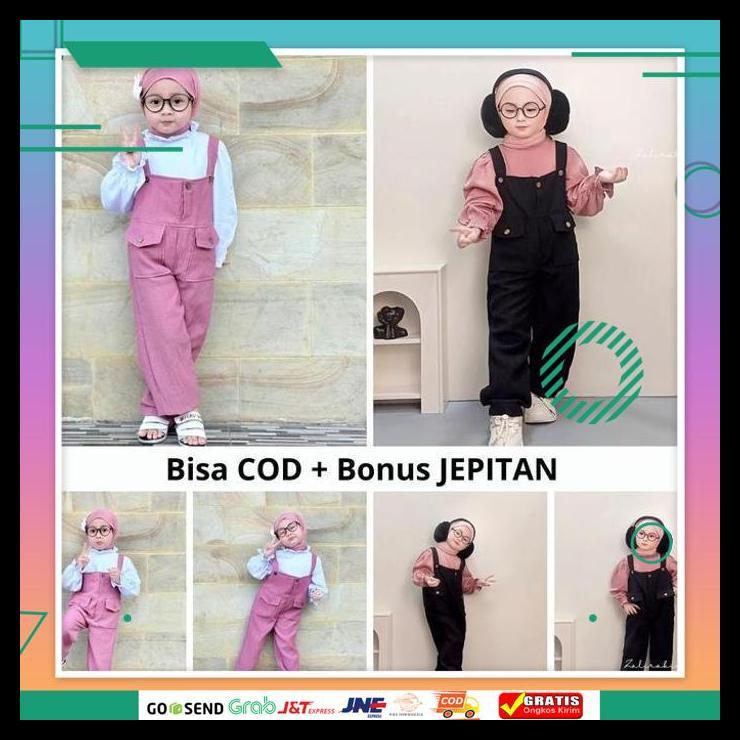 PROMO ZALIRA KIDS ORIGINAL - JUMPER ANAK PEREMPUAN SET JILBAB USIA 1 - 8 TAHUN TERBARU KENZIE SERIES