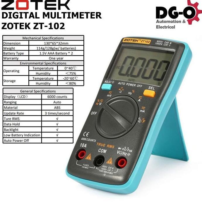 DIGITAL MULTIMETER DIGITAL AVOMETER ZOTEK ZT-102