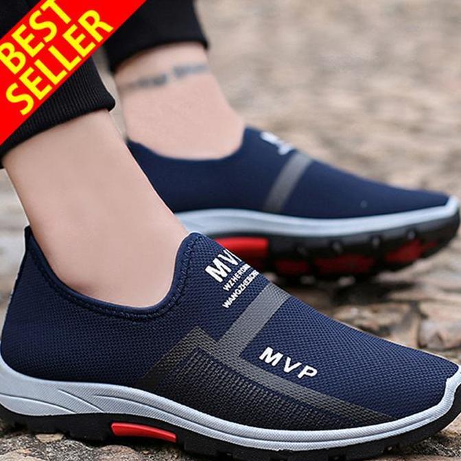 DS85 - QINGSHUI Sepatu Pria Sepatu Berjalan Pria Yang Nyaman ,Sepatu Slip on Pria ,Sepatu Pria Sneak