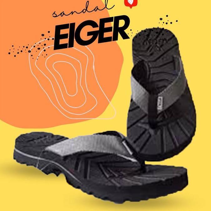 DB177 - sandal jepit gunung eiger outdoor pria wanita termurah - sendal karet hitam