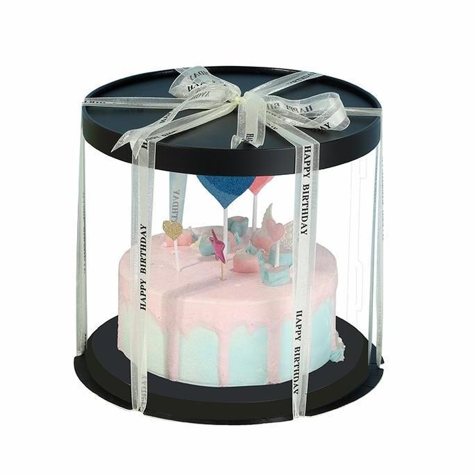 Box kue tart mika bulat 8INCH untuk 2 TINGKAT kue