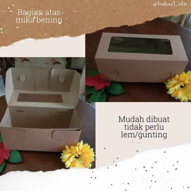Box Mika Kotak Kardus Kemasan Kraft Bolu Gulung Roti Kue Tinggi 10 cm