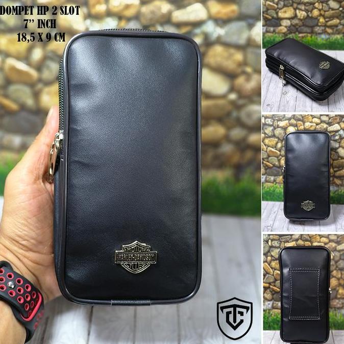 DS170 }} Dompet HP 2 slot Ukuran 7'' & 7'' inch Kulit Sintetis / Sarung Hp Pinggang Pria kulit / Sar