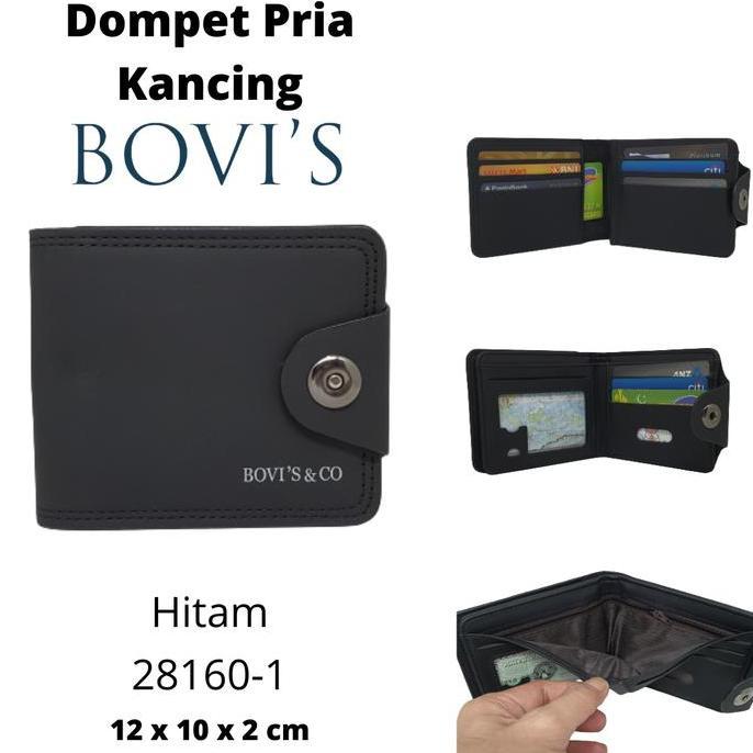 DF183 - Dompet Pria Bovis Original Tipe Kancing Magnet Model Terbaru Bahan Kulit Sintetis Premium Ku