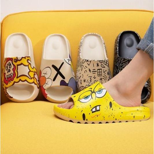 Sandal Yeezy Slide PREMIUM tebal ELMO KAWS KARAKTER Korea Empuk Ringan IQB