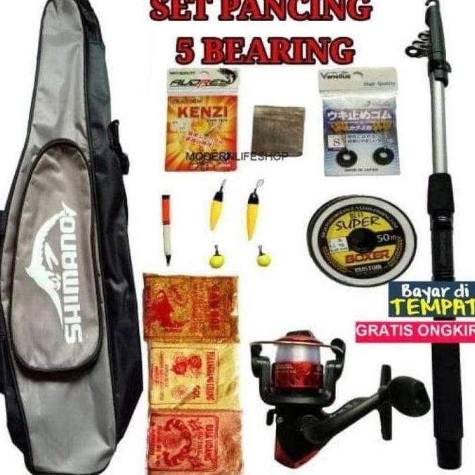 Bisa Cod 1 Set Alat Pancing 1B 5Bb - Joran Reel Tas Senar Kail Pelampung Dll Modernlifeshop Balpen G