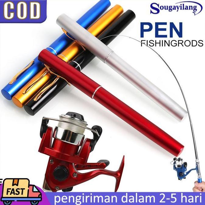 Set Pancing Murah Set Reel Pancing Pena Saku[Pengiriman Lokal Di Indonesia] Joran Sougayilang  Reel