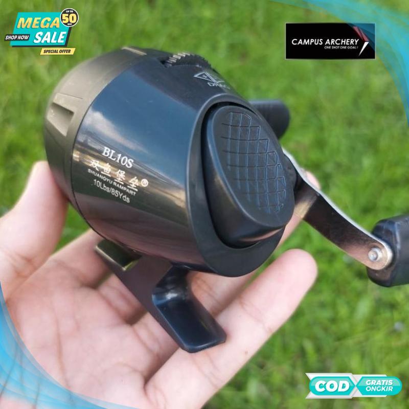 Promo Reel BL10S Gulungan Ketapel Paser Ikan - Hitam - 2025 COD Termurah Terlaris Berkualitas Pengir