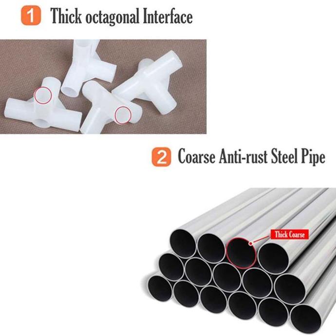 Ready stock Rak Sepatu Lemari Susun Rakit Rangka Pipa Besi 10 Tingkat