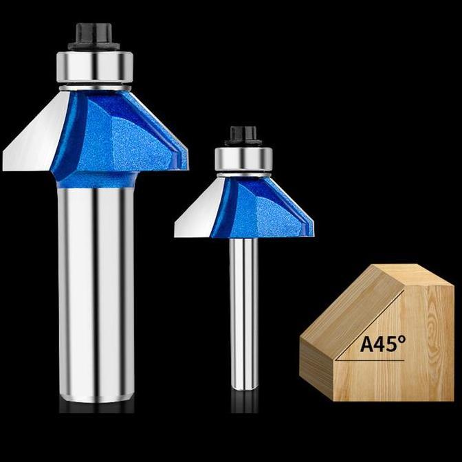 CLUCK Mata Router 45 Derajat/1/4" Mata Router Kayu 6mm