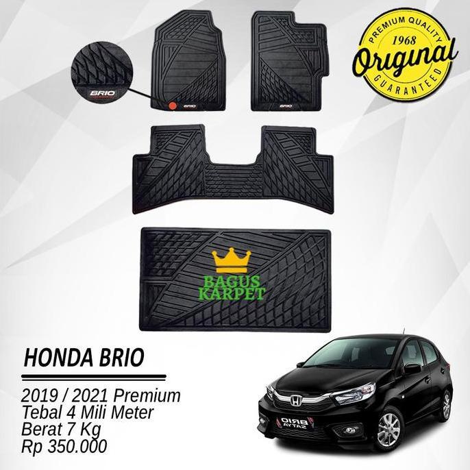 DF263 - Karpet Mobil Karpet Karet Mobil Honda Brio 2019/2021 PREMIUM - Black