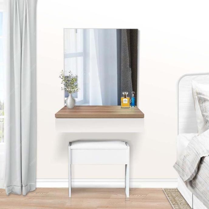 Meja Rias Gantung Dressing Table Kayu ModernMinimalis Putih - Perth