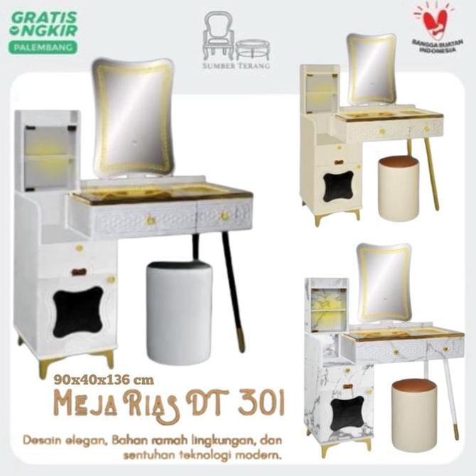 Meja Rias Gaia DT 301 Meja Rias Lampu LED Minimalis Meja Rias Vanity Mirror LED Touch Screen Dressin
