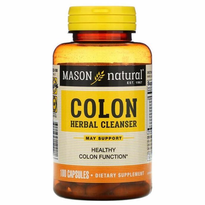 Mason Natural Colon Herbal Cleanser 100 Capsules Usus Besar Detox Original