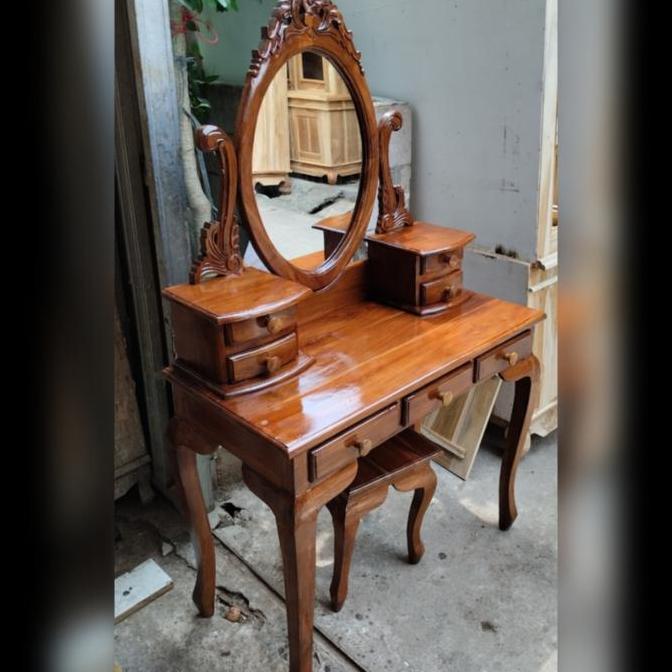 meja rias cantik Kayu jati asli