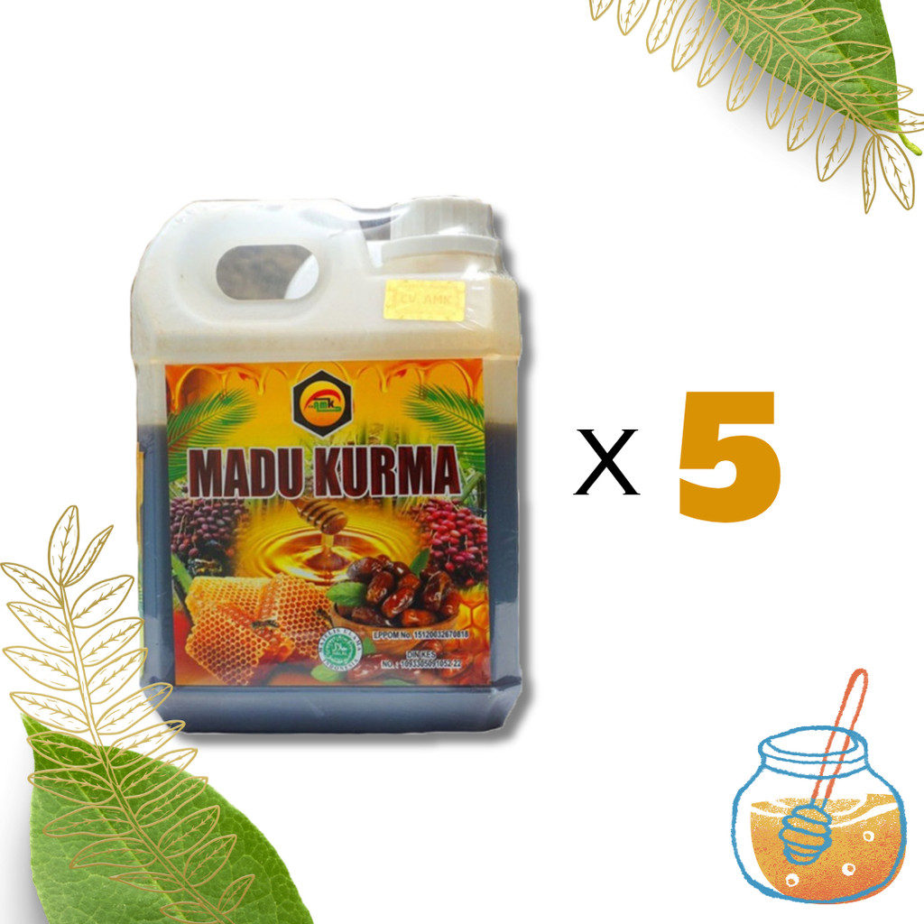 AMK Madu dengan Kurma 5 BOTOL | AMK MADU KURMA ORIGINAL 1 kg