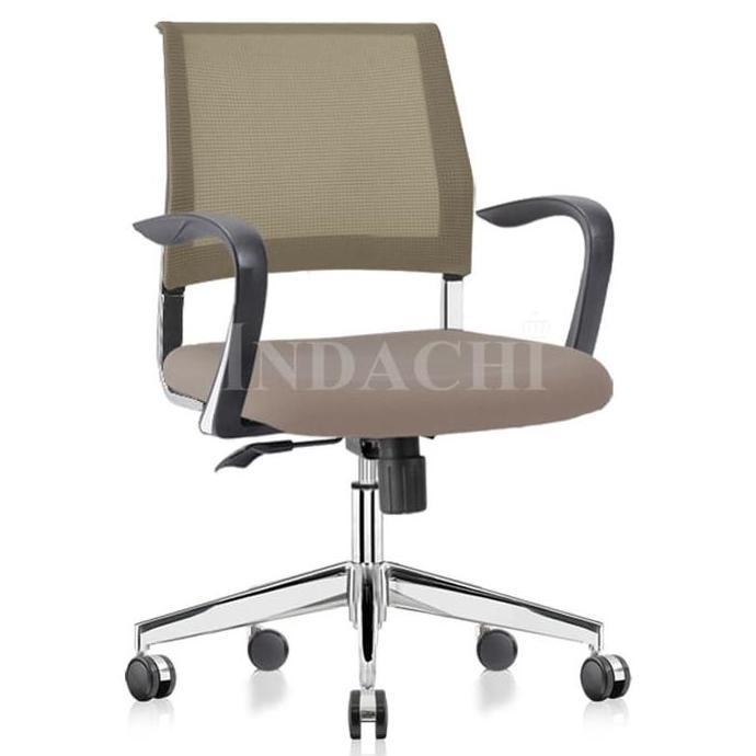 kursi kantor indachi model jaring kaki besi chrome