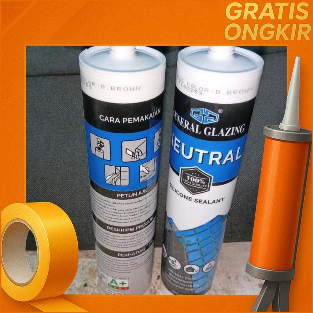 (Dark Brown) Sealant Silen General Glazing Netral Coklat Tua