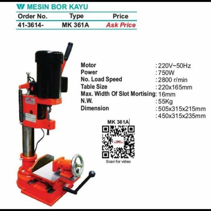 AXER mesin bor kayu mortise chisel wipro MK361A