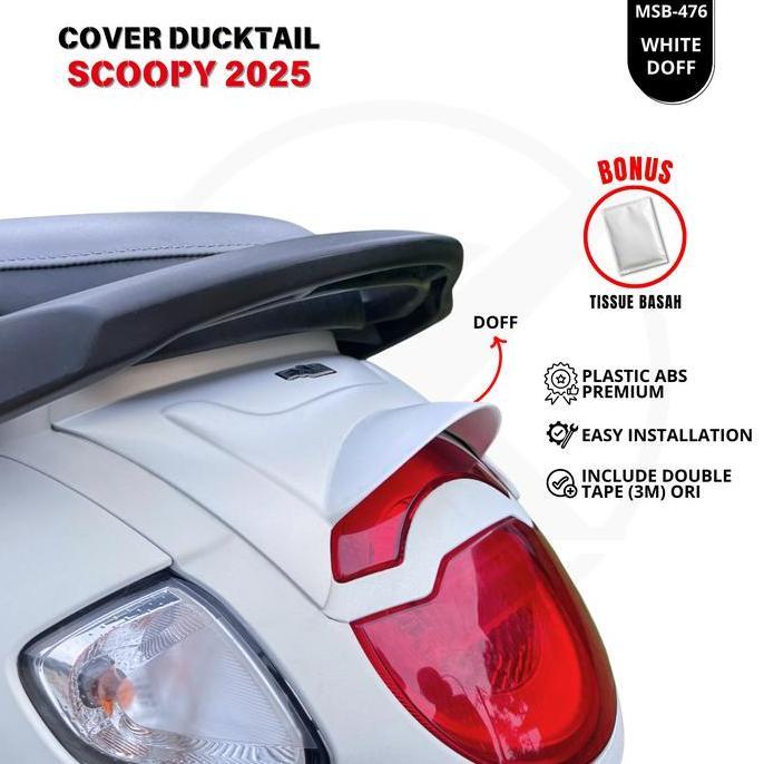 DIREWOLF Ducktail Scoopy 2025 New - Cover Topi Lampu Belakang Motor Exie Art