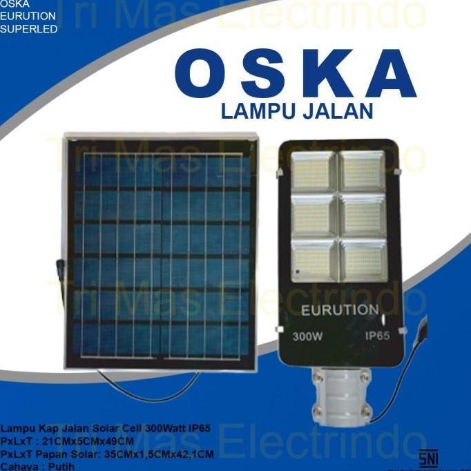 OSKA EURUTION Lampu Jalan PJU (Penerangan Jalan Umum) Street Light LED Solar Cell Tenaga Matahari 30