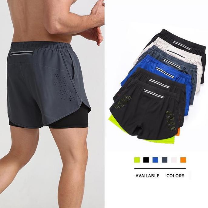 Dk22 Celana Pendek Olahraga Lari Pria Gym Training Legging Sport Pria Fitness