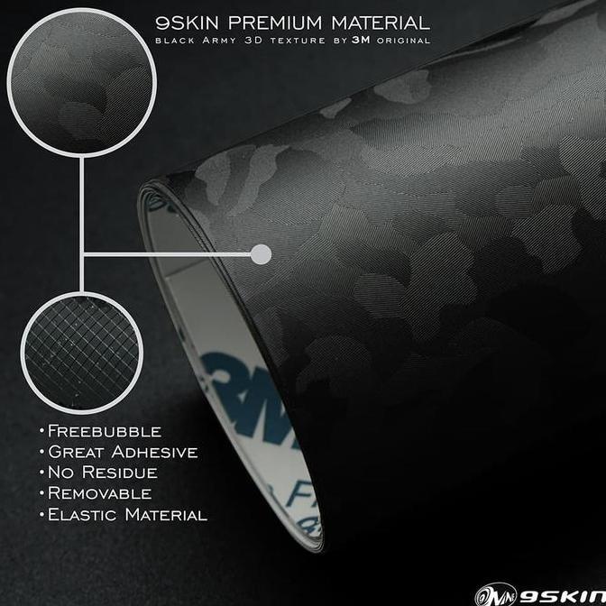 9Skin - Premium Skin Protector for Razer Phone 2 - 3M Black Army Terlaris