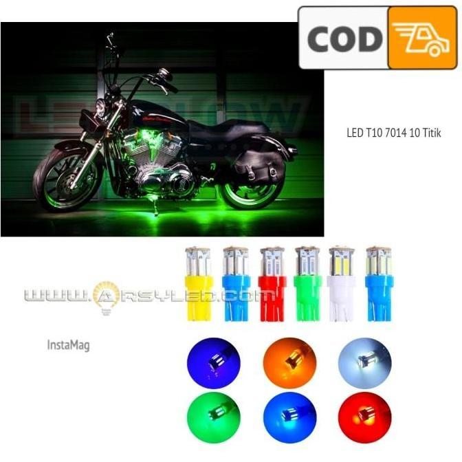 LED Senja Motor T10 7014 Beat Mio Jupiter vixion AC DC Brightnes Kendaraan Lampu