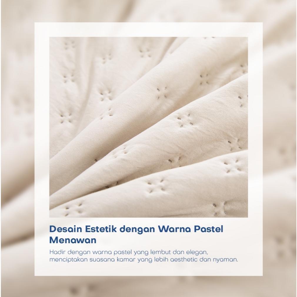 Unitwo [Bed Cover Only] Bed Cover Selimut Tidur Lembut Motif Polos - Soft Blanket Selimut Polos Kore