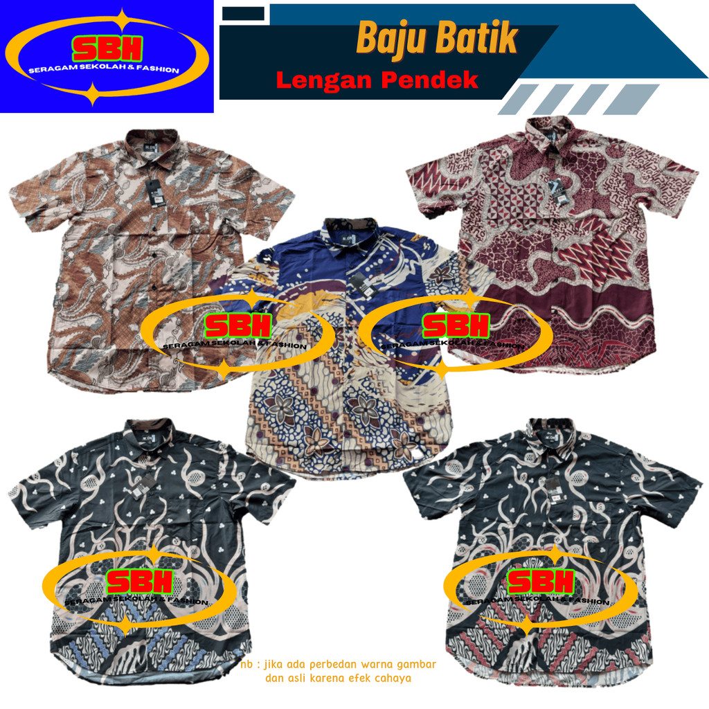 Baju batik pria dewasa lengan pendek motif mewah