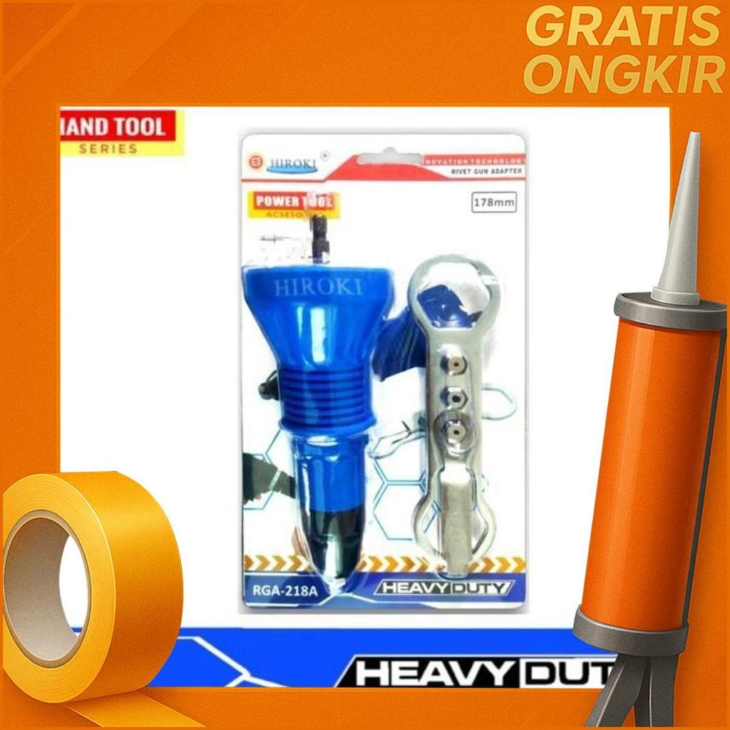 Hiroki Premium Adapter Rivet Gun Tang Elektrik Penarik Paku Bor