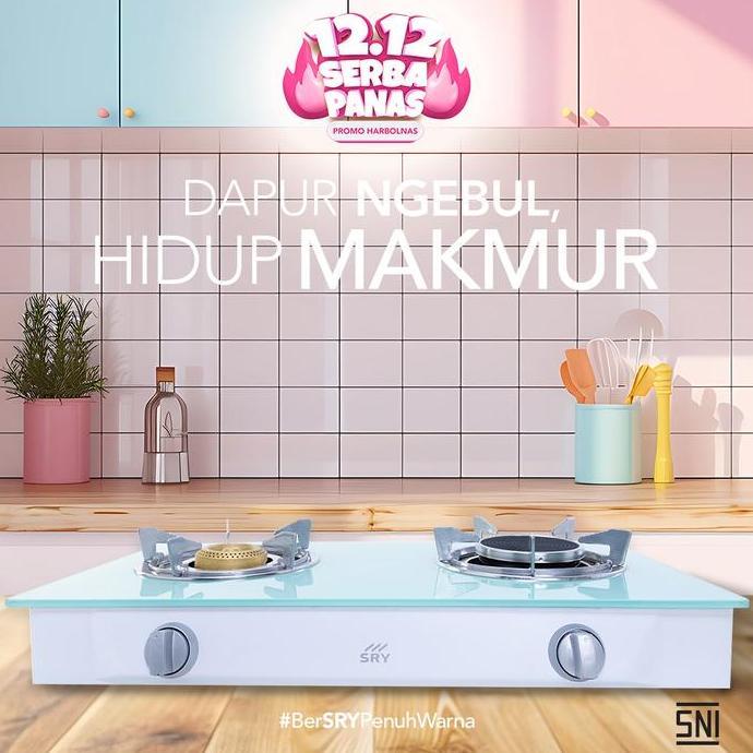 Kompor Kaca SRY 2 Tungku | Kompor Kaca Gas 2 Tungku