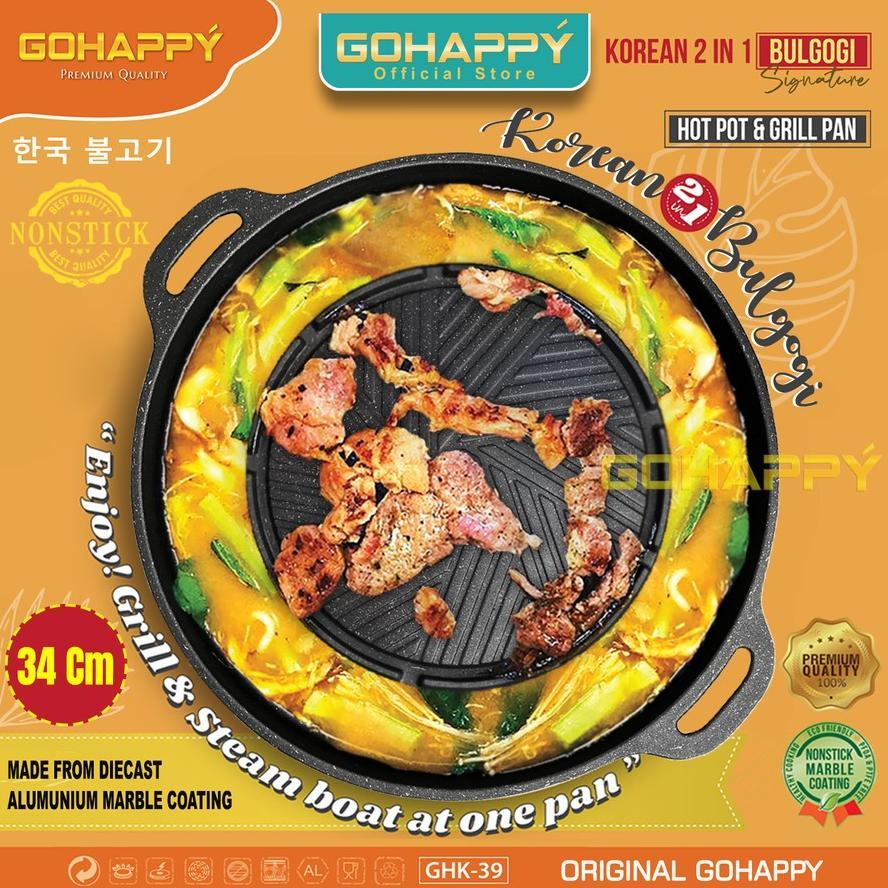 Halomurah 2 in 1 Panci Shabu shabu bulgogi grill pan (GHK39) KOREAN Mookata Pemanggang - Hot pot Ala