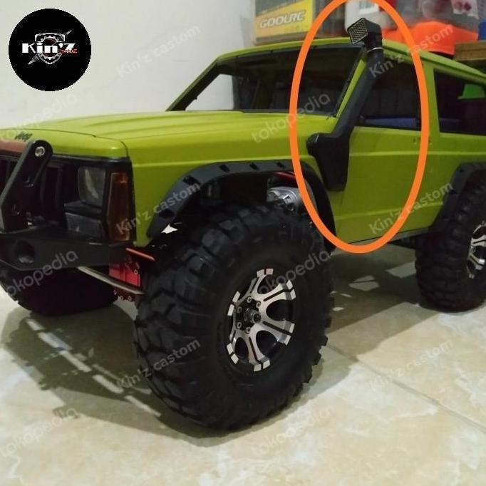 TERBARU - SNORKEL RC 1/10 BODY JEEP CHEROKEE SCX10 , BAHAN RUBER , WARNA HITAM