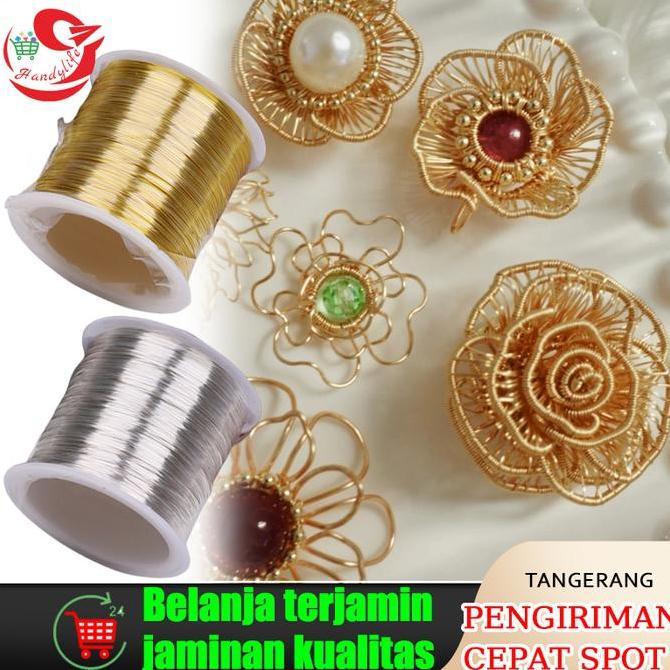 OKA_VARINI - KAWAT TEMBAGA 100M GULUNGAN EMAS SILVER DIY PERHIASAN 0.3MM